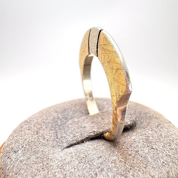 VTG Israeli Sterling Silver Gold Tone Stacking Band Stacy Givon Ring Size 8.5 - Picture 4 of 11